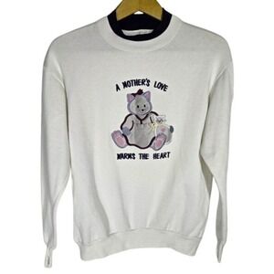 Vtg Cat Family Double Crewneck Sweatershirt Sweater 80s 90s Large USA